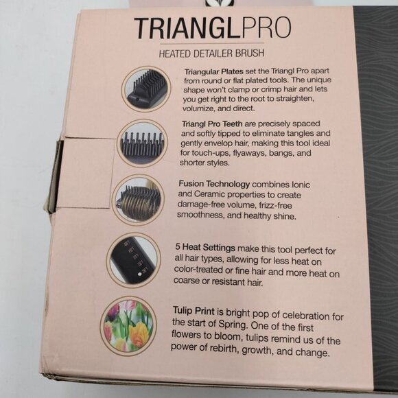 Calista TrianglPRO Triangl Pro Heated Hair Detailer Brush Tulip Floral Pattern - Picture 10 of 11